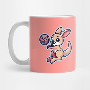 Cute Volleyball Kangaroo Mug